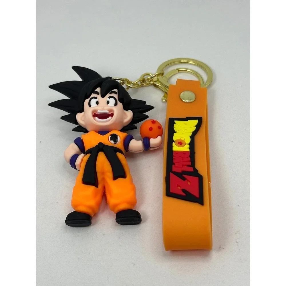 Dragon Ball Z Goku Keychain Kid‎ Goku with Dragon Ball Orange Rubber Strap